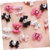 Beavorty 40pcs Bow Nail Decoration Pink Accessories Resin Jewelry Dark Pink Bow Tie 3D Bow Nail Art Ribbon Bowknot Ornament Manicure DIY Charms Nail Art Jewelry Bow Charms Nail Art Supplies