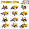 OJYUDD 24 Pcs Mini Construction Vehicles,Pull Back Engineering Vehicles,Play Figure Vehicles Toys for Birthday Party Favors,Gifts,Rewards