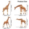 EYSCOTA Giraffe Toy Figurines Set, 4 PCS Plastic Giraffe Figures and Calf, Realistic Wild Animals Giraffe Cake Topper Easter Birthday Gifts Jungle Animals Decor for Kids