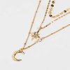 fxmimior Boho Simple Gold Moon and Star Sequins Layered Necklace Dainty Pearls Chain Moon Pendant Long Necklaces Jewelry for Women