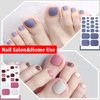 SILPECWEE 40 Sheets Toe Nail Stickers Full Nail Wraps Toenail Polish Strips for Women Gel Nail Strips Self Adhesive Nail Decals Toes Manicure Sticker Nails Accessories with 1pc Nail File