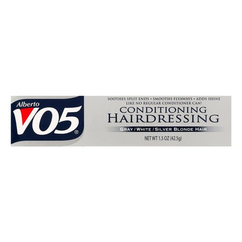 VO5 Alberto Conditioning Hairdressing for Grey White Silver Blonde Hair - Hair Conditioner Styling Product - Smooths Frizz - Brightens Color - 1.5 oz