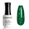 RARJSM Green Glitter Gel Nail Polish Diamond Mermaid Green Sparkly Chunky Shimmer Pigments Nail Gel Polish Soak off Led UV Curing Required for Nail Art Salon Fall Winter Christmas Manicure 15ml