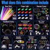 JOFONY 280PCS Glow in the Dark Party Supplies,Glow Party Favors With 100 Glow Sticks Bulk DIY Glow Necklaces Glasses Bracelets Headband Neon Glasses for Adult Kid Birthday Party Supplies Decorations