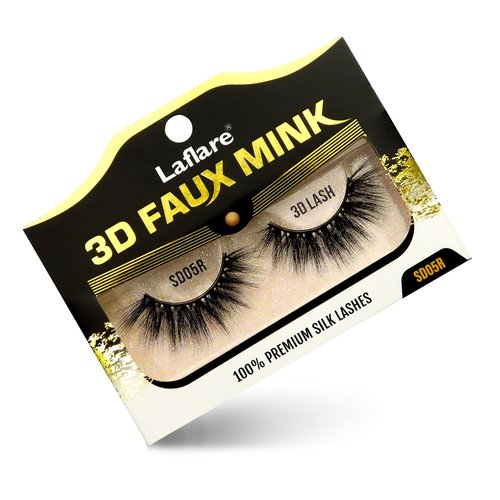 Laflare Silk Lashes 3D FAUX MINK Eyelashes, Light, Reusable, Handmade, Natural Looking, Professional Easy to Apply Eyelashes in a Knitted Style1-3 PACKS BUNDLE SPECIAL (3, SD05E)