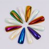 Katfan Pearl Liquid Nail Powder Pearlescent Ice Aurora Dust Nail Powder Chameleon Holographic Chrome Iridescent Mirror Effect Pigment High Gloss Nail Art Glitter for Home DIY Nail Tips