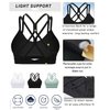 RUNNING GIRL Strappy Sports Bra for Women Sexy Crisscross Back Light Support Yoga Bra with Removable Cups (Black, CN:L/US:M【Fit for 34D 34C 36B 36A】)