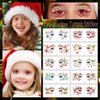 Eye shadow Tattoo Sticker Temporary Makeup Eye Tattoo Transfer Stickers Eyeliner Eyeshadow Sticker Snowflake Christmas Tree Snowman for Women Masquerade Christmas Party