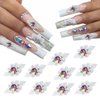 XEAOHESY 10pcs White Flower Nail Charms Flower Charms for Nails 3D Flower for Nails Inlay AB Rhinestones Acrylic Flowers for Nails Nail Art Accessories for Women(White)