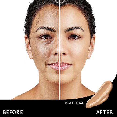 Khasana Moisturizing Liquid Foundation, Flawless Matte Finish Makeup, Full Coverage & Longwear, Lightweight Foundation Formula #14 Deep Beige