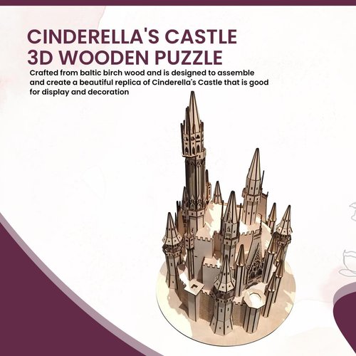 Bird's Wood Shack Cinderella's Castle Model Kit - 3D Wooden Puzzle for Youngsters - Easy to Assemble - DIY Craft Kit - Size When Assembled: 18" Wide x 18" Long x 24" High