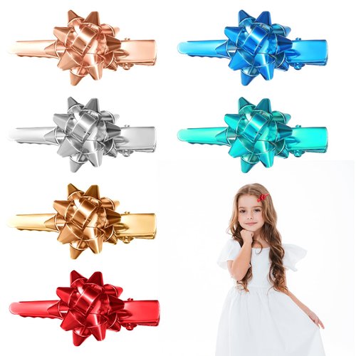 6PCS Christmas Duck Billed Clips Hair Clips for Women Christmas Hair Accessories Small Claw Clips Festive Holiday Hairpin Christmas Barrettes Outfits for Party Girl Thick Styling Cutting