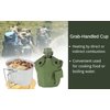 BeGrit Military Canteen Army Canteen WWII US G.I. Style Canteen Kit with Aluminum Cup Stainless Steel Foldable Spoon Fork for Hiking Backpacking Camping, 1 Quart Green