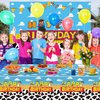 USERTEN 3PC Cartoon Toy Blue Sky Disposable Tablecloths 108x54 Inches It's a Boy's Story Theme Kids Happy Birthday Party Cake Table Decor Covers Toddlers Birthday Decorations