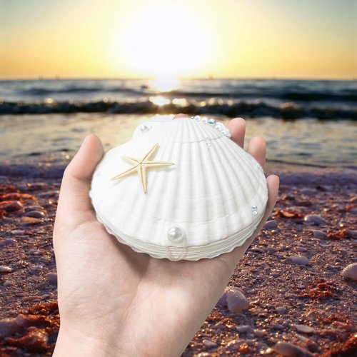Watercolor Notebook for Painting,Seashells Watercolor Paper,300gsm,Mini Watercolor Book,Ocean Coastal Scene Painting,Record The Scenery of The Trip. (About 3.9 inches)