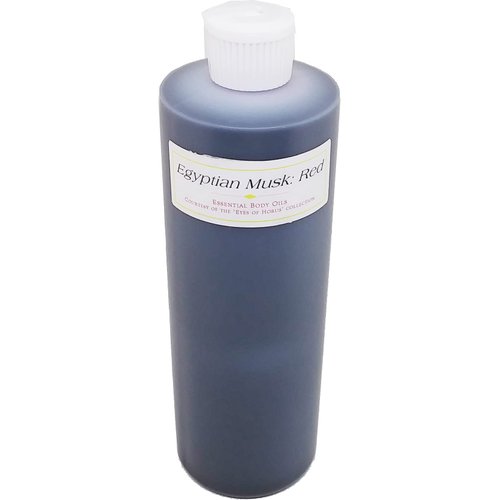 TCEShop Red: Egyptian Musk Scented Body Oil Fragrance [Flip Cap - Dark Red - 16 oz.] - ID#27587