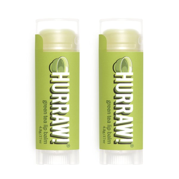 Hurraw! Green Tea Lip Balm, 2 Pack: Organic, Certified Vegan, Cruelty and Gluten Free. Non-GMO, 100% Natural Ingredients. Bee, Shea, Soy and Palm Free. Made in USA