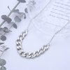 TseanYi Chunky Chain Pendant Necklace Silver Cuban Chain Necklace Curb Chain Classic Necklace Thick Chain Choker Necklace Boho Chunky Chain Clavicle Necklace Short Chain Necklace