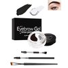 Eyebrow Pomade Brow Gel,2-in-1 black&Clear Eyebrow Color Wax with Brushes,Long-Lasting Waterproof High Pigment Eyeliner Cream Brow Pen Pomade,Tinted Brow Gel Eyebrows Shape Filler Makeup for Women-06