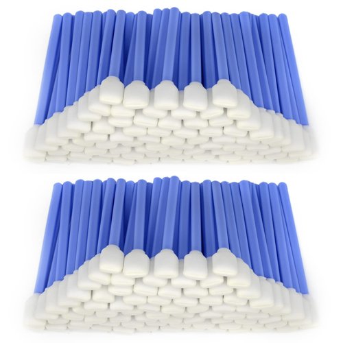 200pcs 5.11" Square Rectangle Foam Cleaning Swab Sticks for Solvent Format Inkjet Printer Roland Optical Equipment (Blue)