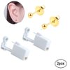 2 Pack Ear Piercing Gun Earring Disposable Ear Stud Gun Sterile No Pain Ear Piercing Gun (Dark Orage)