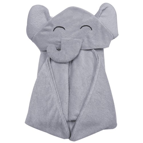 YOYOO Premium Baby Bath Towel – Viscose Derived from Bamboo, Baby Hooded Towels - Newborn Essential Cute Grey Little Elephant -Perfect Baby Registry Gifts for Boy Girl