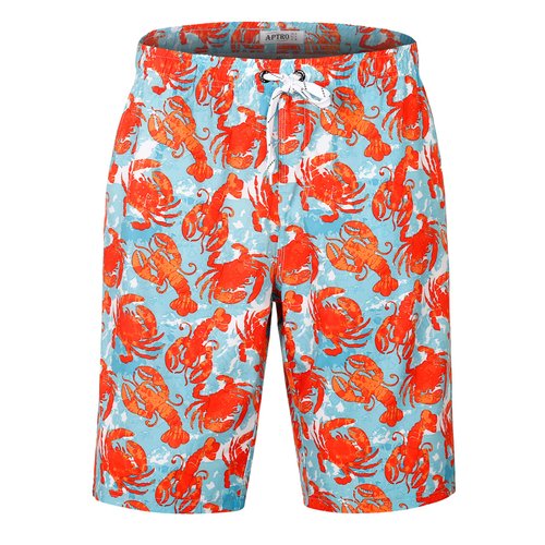 APTRO Men's Swim Trunks 9" Quick Dry Bathing Suit Big & Tall Beach Swimsuits #HW016 Crab 3X