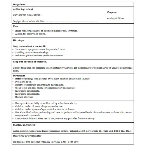 Stryker – Sage Toothette Plus Single Use Oral Swabs with Antiseptic Oral Rinse – 1 package of 2 swabs with .25 fl. oz. mint mouthwash – Disposable swabs with long handle