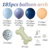 147 Pcs Blue Birthday Party Decorations, Haze Gray Nude Navy Blue Dog Paw Balloons Arch Garland Kit with Bone Foil Balloons for Boys Girls Baby Shower Blue Puppy Theme Birthday Party Supplies