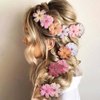 Haomye Flower Hair Clips Hawaiian Hair Pins Boho Floral Hair Barrettes Silk Hair Accessories for Wedding Beach Party 7 PCS (Color)