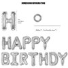 CANREVEL Happy Birthday Banner 13pcs 16 Inch Mylar Foil Letters Sign Balloons Birthday Party Decorations for Kids and Adults - 3D Silver