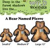 FUZZU Durable Dog Toy with Squeaker - Tough Chew Toy, Wild Woodies - A Bear Named Pierre, Medium 9"