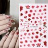 6 Sheets Flower Nail Art Stickers 3D Self-Adhesive Spring Rose Nail Decals Charming Pink Rose Floral Designs Nail Stickers for Acrylic Nail Art Red Rose Nail Art Decoration for Women Girls DIY