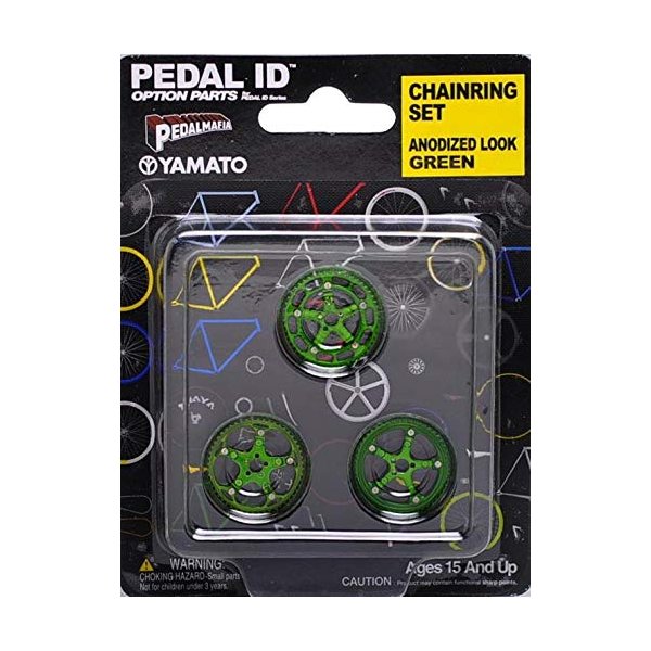 Toynk Pedal Id 1:9 Scale Bicycle: Chain Ring Set: Anodized Look Green