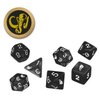 Renegade Game Studios Power Rangers Roleplaying Game Dice- Black 8-Piece Dice Set, Custom Dice, Power Coin