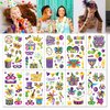 Konsait Mardi Gras Tattoos - 10 Sheets Glitter Mardi Gras Temporary Tattoos for kids Adults, Purple and Green Mardi Gras Makeup Tattoos, Assorted Style Mardi Gras Party Favors Mardi Gras Accessories