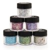 GLITTIES - (6 PK) - Holographic & Matte Chunky Custom Mixed Glitter ✶ COSMETIC GRADE ✶ Festival Body Glitter, Makeup, Face, Hair, Lips, Nails - (60 Gram)