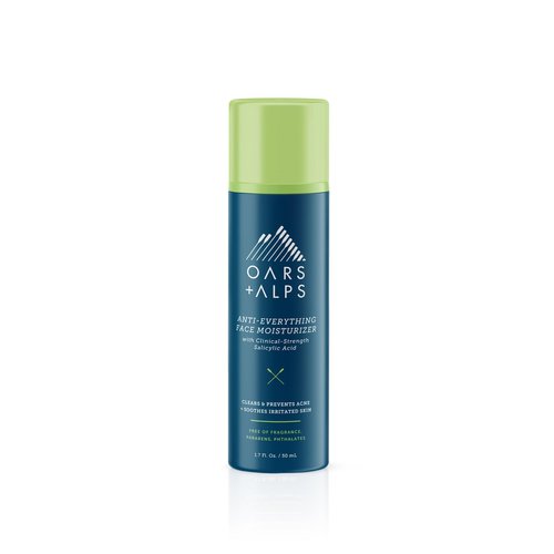Oars + Alps Anti-Everything Facial Moisturizer with 1.0% Salicylic Acid Anti Acne Treatment, Fragrance Free Acne Fighting Face Moisturizer, Non-Greasy & Free of Parabens + Phthalates, 1.7 fl. oz