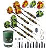 SHOT TAKER CO. EST. 2017 6pc Steel Tip Darts Set - Professional Darts Steel Tip for Dartboard - includes Barrels + Plastic/Aluminum Shafts + O'Rings + Flights + Sharpener + Wrench (22g-GMC G-10419)