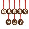 Andaz Press Wedding Proposal Engagement Metal Christmas Ornaments, Marry Me?, Rustic Wood, 1-Pack, includes Ribbon and Gift Bag