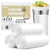 Small Trash Bags 4 Gallon - 100 Count 4 Gallon Trash Bag, Small Garbage Bags for Office Bedroom Bathroom Trash Bags, White 4 Gal Small Trash Can Liners