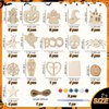 60 Pcs Halloween Craft Wooden Painting Kit, DIY Halloween Painting Craft for Family Activities Halloween Party Supplies, Halloween Wood Blank Cutouts Ornaments for School Art DIY Activities Games