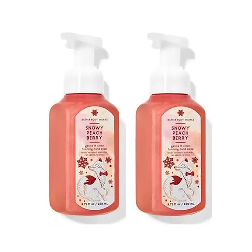 Bath and Body Works Gentle Foaming Hand Soap 8.75 Ounce 2-Pack (Snowy Peach Berry)