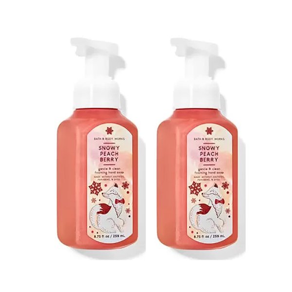 Bath and Body Works Gentle Foaming Hand Soap 8.75 Ounce 2-Pack (Snowy Peach Berry)