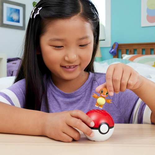 MEGA Pokémon Construction Toy Pokémon Evergreen Charmander Ball for Kids Ages 6 and Up