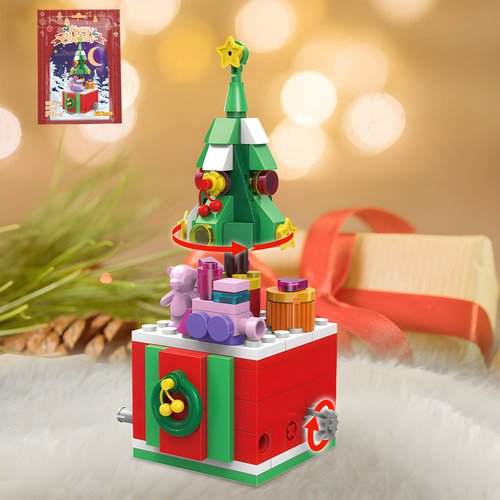 Christmas Building Blocks Sets Rotating Christmas Tree Building Sets for Kids 2024 Christmas Kits Small Xmas Building Brick Toys Gifts for Adults Teens Kids Girls Boys Ages 6+(141PCS Small Size)