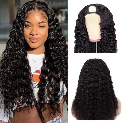 U Part Wigs Human Hair Wigs for Black Women Deep Wave Human Hair 180% Density Brazilian Hair Full...