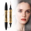 3D Four-Tip Eyebrow Pen & Eyeliner Duo - Waterproof, Long-Lasting, Smudge-Proof, Easy to Use for Perfect Brows and Defined Eyes - Black Eyebrow Pencil & Black Eyeliner