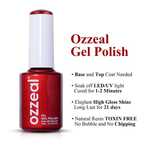 Ozzeal Glitter Gel Nail Polish Set,2 Pcs Christmas Red Green Glitter Gel Nail Polish Sparkle Shimmer Glitter Gel Polish Fall Winter New Year Gel Polish Kit Soak off LED UV 0.5 Fl Oz