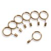 MODE Premium Collection Flat Steel Curtain Clip Rings, Set of 14 Curtain Rings with Clips, Rings with Clips for Curtains, Fits MODE Premium and Acrylic Curtain Rods, 1 5/8”, Warm Gold
